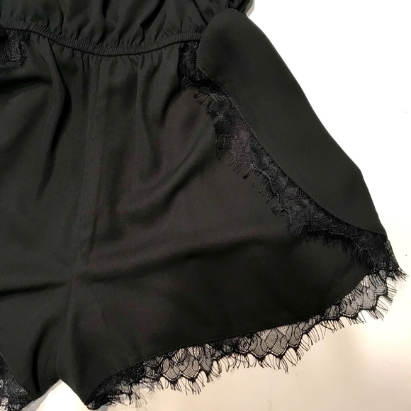 Aqua Lace Detail Romper - Picture 3 of 6